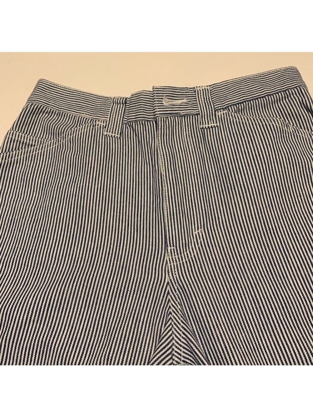 AUSTIN CLOTHING COMPANY striped denim cropped carpenter jean pants vintage style - Picture 9 of 11